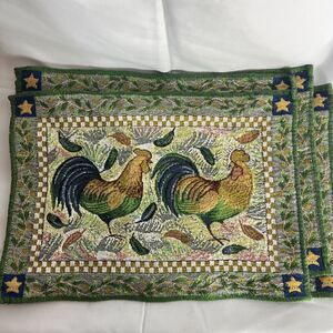 Set of 4  Vintage Rooster Placemats No Brand. 15x 11 Size